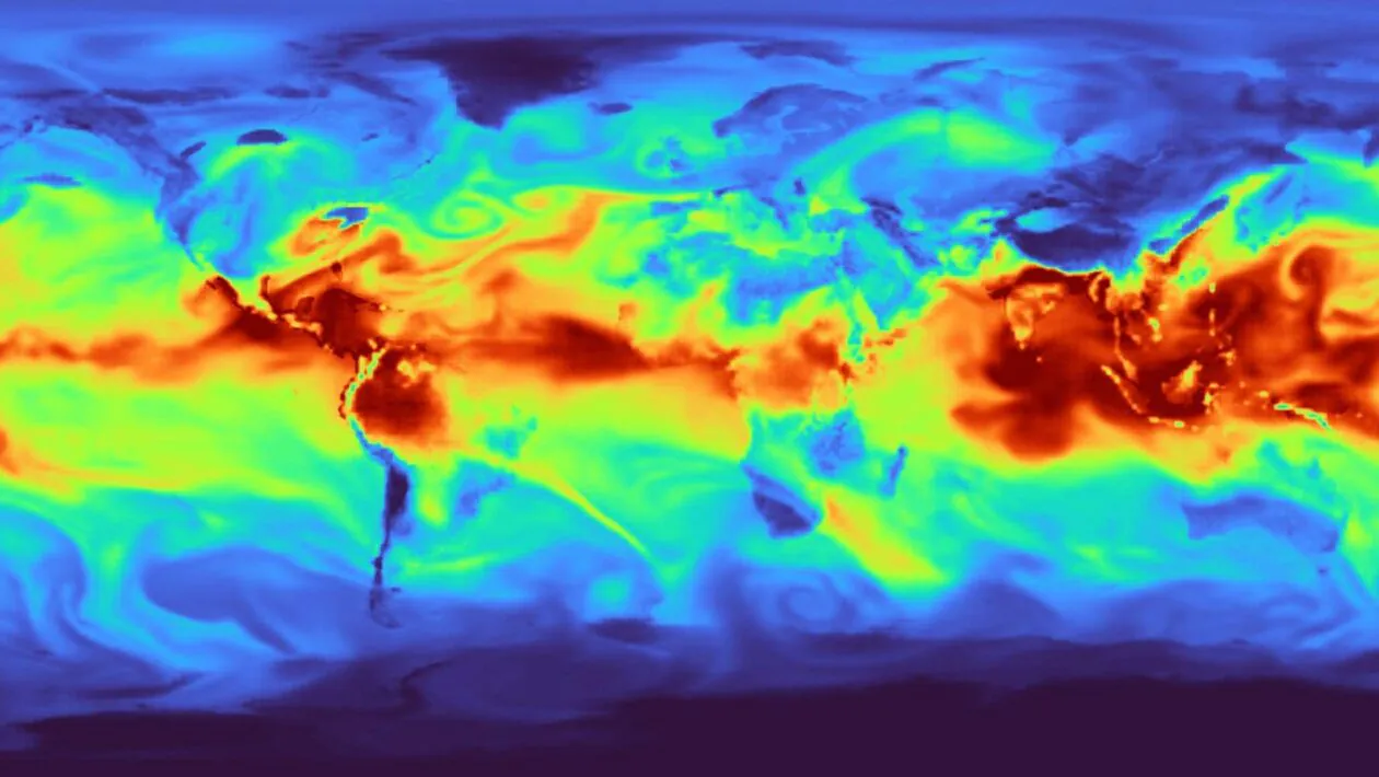 Nova IA climática prevê tufões e secas analisando atmosfera, água e solo simultaneamente. (Imagem: Firat Ozdemir / SDSC)