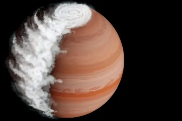 James Webb revelou nuvens minerais e clima extremo em um exoplaneta distante e escaldante. (Imagem: Hannah Robbins/Universidade Johns Hopkins)