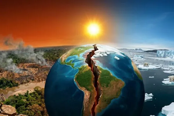 ONU alerta: próximos cinco anos podem registrar calor extremo sem precedentes no planeta. (Imagem: Fala Ciência via Gemini)