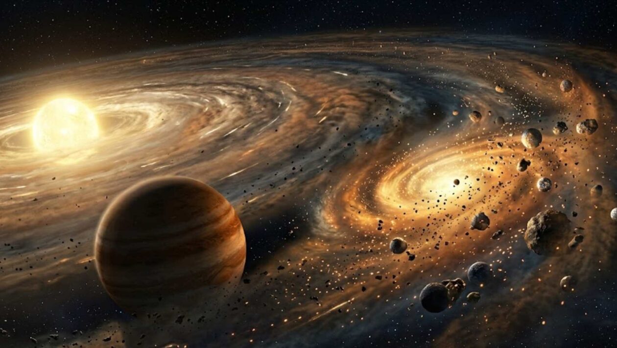 Região além de Júpiter pode ter sido gigantesca fábrica de planetas do Sistema Solar. (Imagem: Fala Ciência via Gemini)
