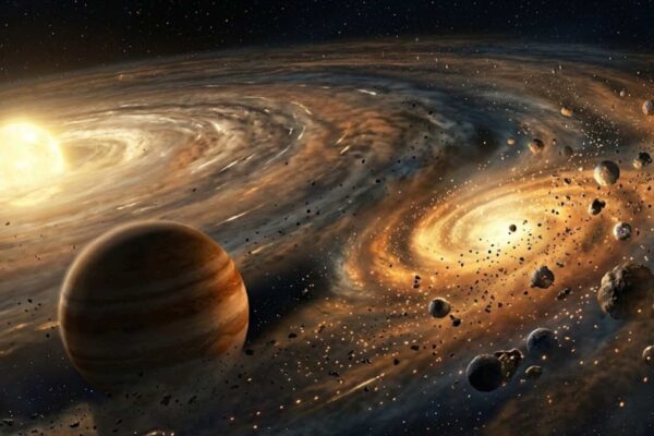Região além de Júpiter pode ter sido gigantesca fábrica de planetas do Sistema Solar. (Imagem: Fala Ciência via Gemini)