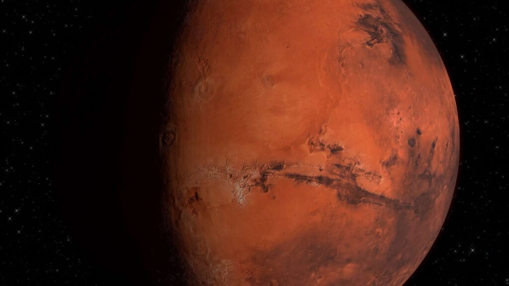 Sonda Psyche passará por Marte para ganhar velocidade rumo a um asteroide metálico. (Imagem: Pixabay via Canva)
