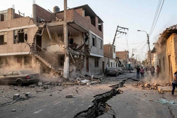 Forte terremoto no Peru deixou feridos e danificou edifícios na região de Ica. (Imagem: Fala Ciência via Gemini)