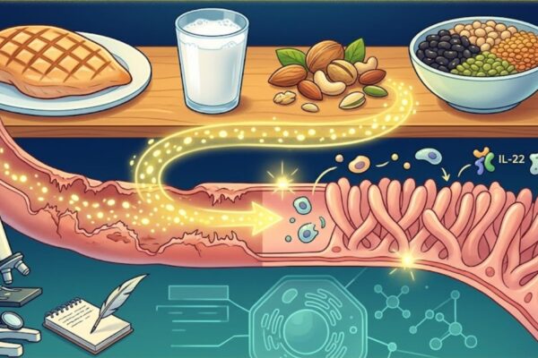 Aminoácido da dieta ajuda o intestino a se recuperar. (Foto: Fala Ciência via Gemini)