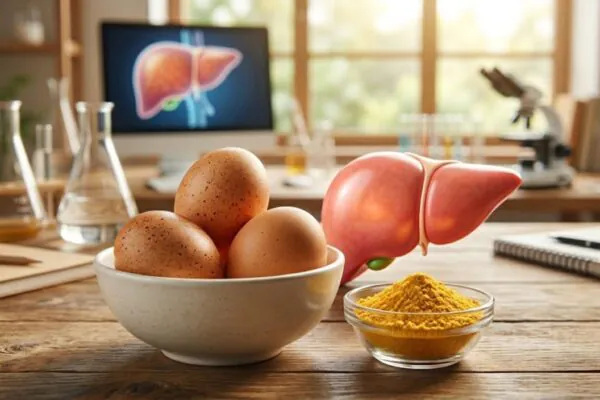 Nutriente dos ovos pode ajudar o fígado. (Foto: Fala Ciência via Gemini)