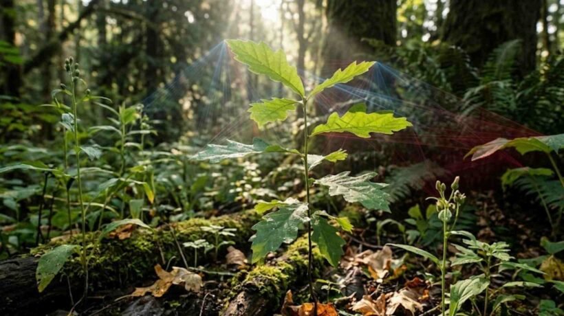 Plantas conseguem detectar sombra, concorrência e até mudanças nas estações usando luz. (Imagem: Fala Ciência via Gemini)