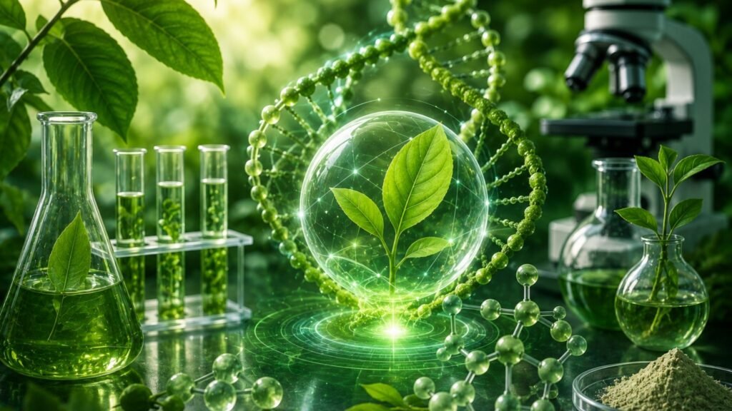 Estudo explica origem de substância vegetal medicinal. (Foto: Fala Ciência via ChatGPT)