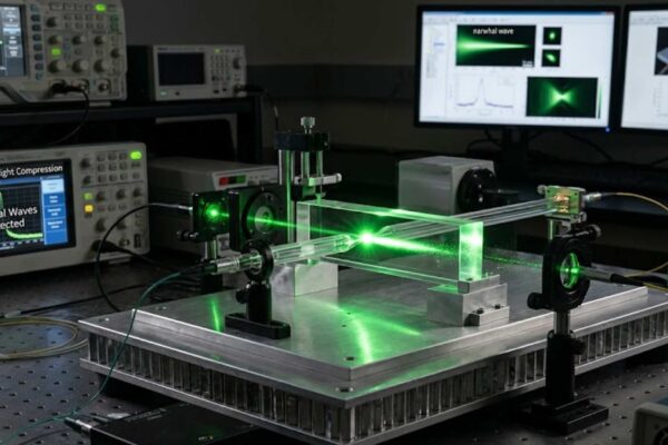Ondas “narval” podem revolucionar chips ópticos e microscópios com luz ultraconcentrada. (Imagem: Fala Ciência via Gemini)