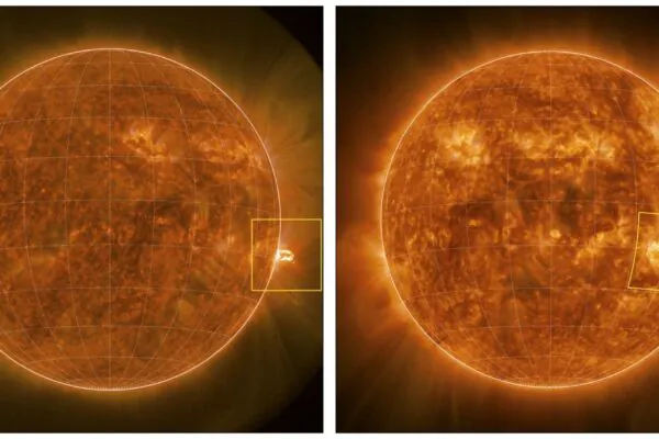 Cientistas descobriram por que algumas explosões solares colapsam antes de escapar do Sol. (Imagem: Tingyu Gou)