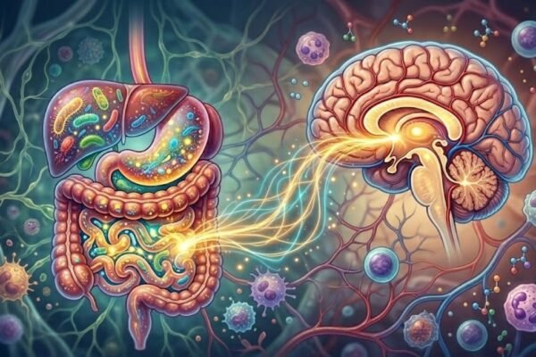 Nova pesquisa liga microbiota intestinal ao Parkinson. (Foto: Fala Ciência via Gemini)