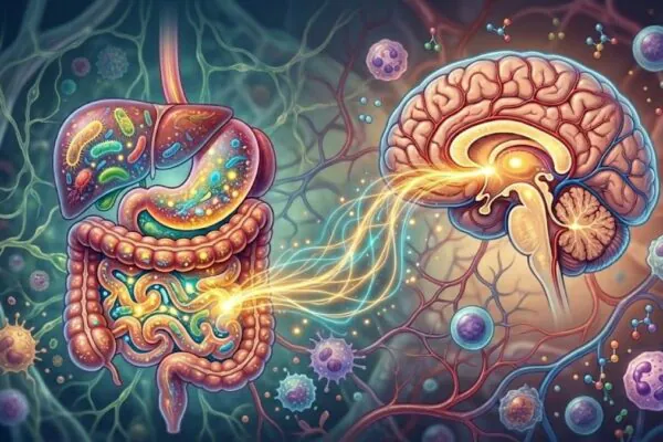 Nova pesquisa liga microbiota intestinal ao Parkinson. (Foto: Fala Ciência via Gemini)
