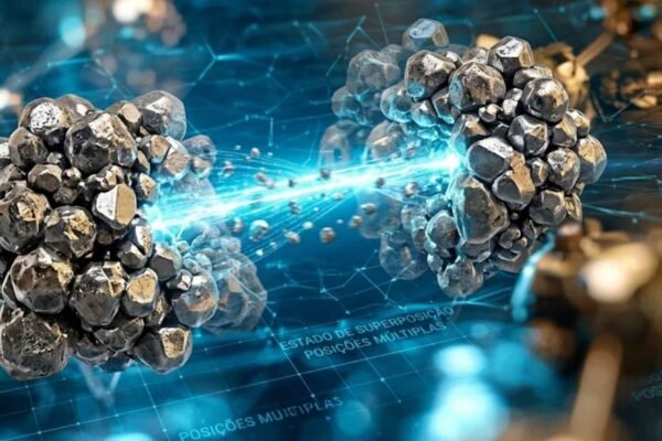Metal desafiou a lógica ao existir em vários lugares simultaneamente em experimento quântico. (Imagem: Fala Ciência via Gemini)