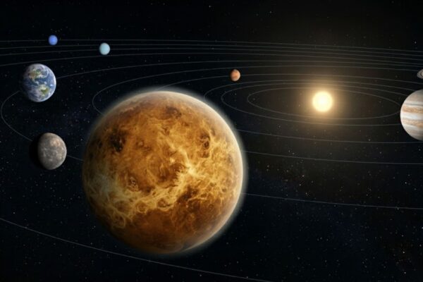Vênus gira ao contrário e revela como atmosferas podem alterar planetas inteiros. (Imagem: Fala Ciência via Gemini)