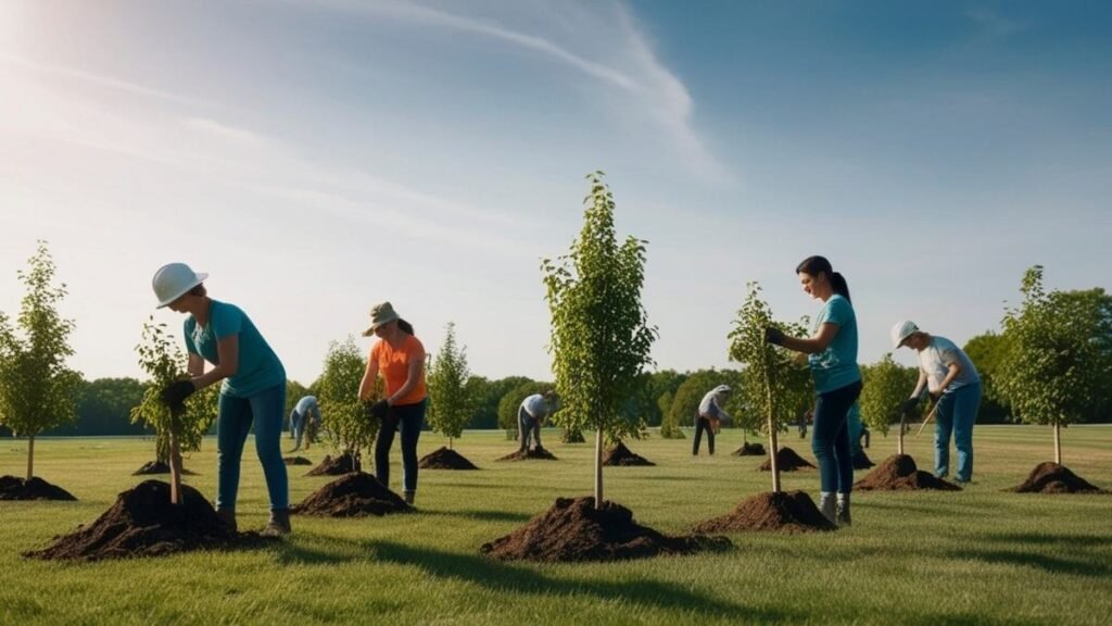 Plantar árvores pode restaurar a natureza e equilibrar o meio ambiente (Imagem: Alemedia.id via Canva)
