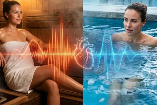 Sauna e frio alteram pressão arterial rapidamente. (Foto: Fala Ciência via Gemini)