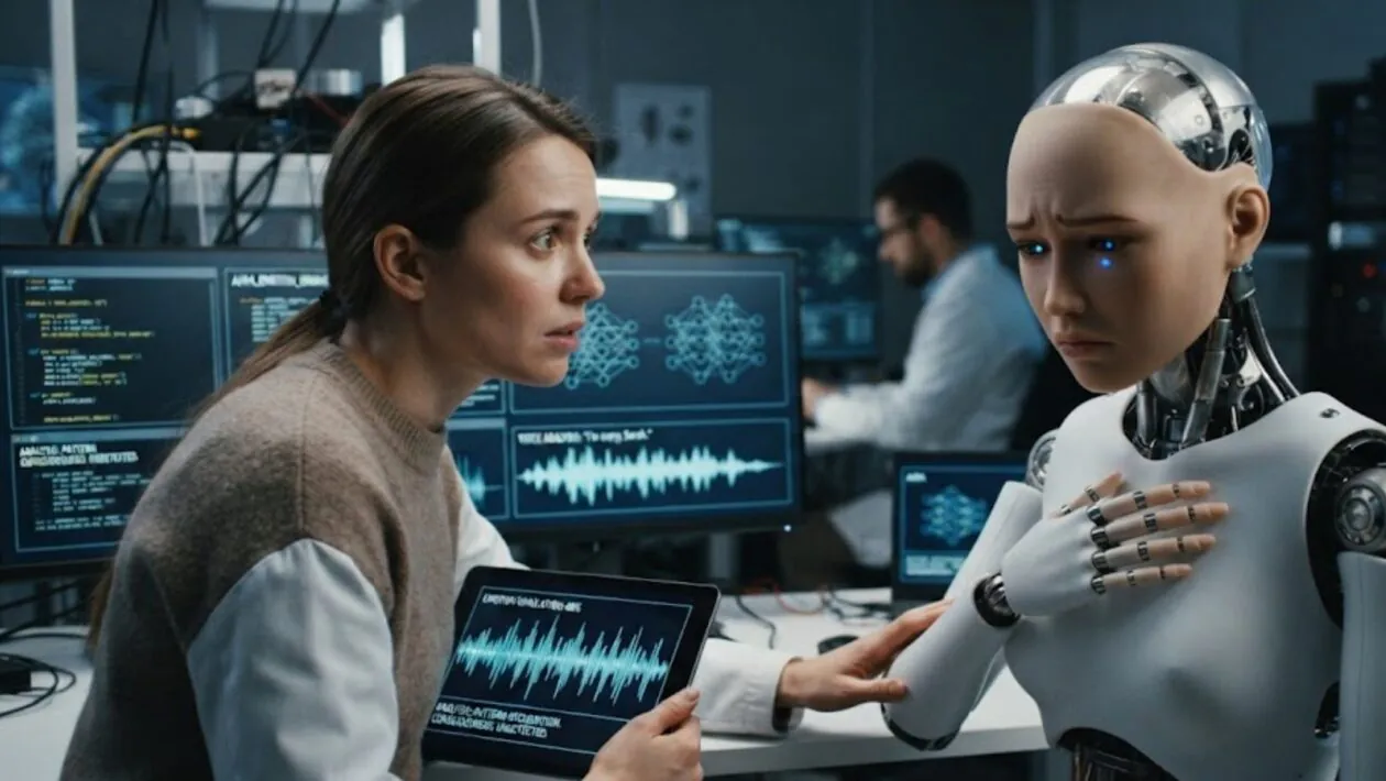 A inteligência artificial pode parecer humana, mas será que realmente consegue sentir emoções? (Imagem: Fala Ciência via Gemini)