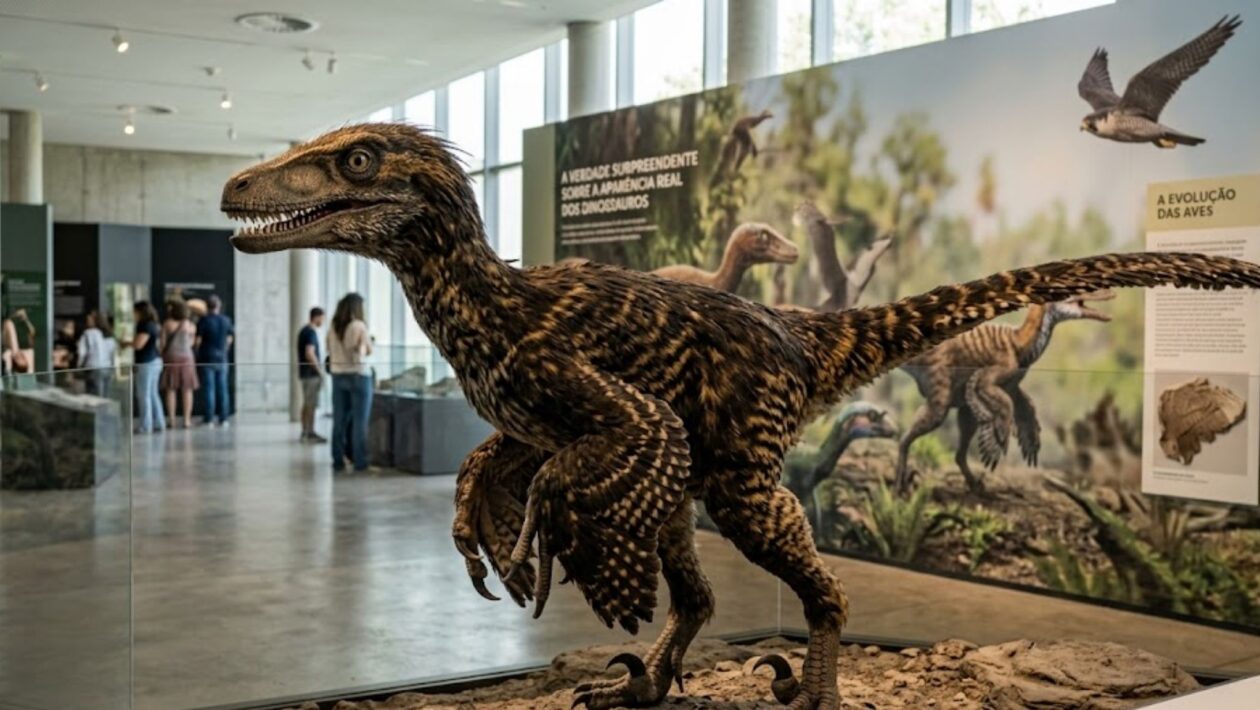 Os dinossauros talvez fossem muito mais parecidos com aves do que com lagartos. (Imagem: Fala Ciência via Gemini)