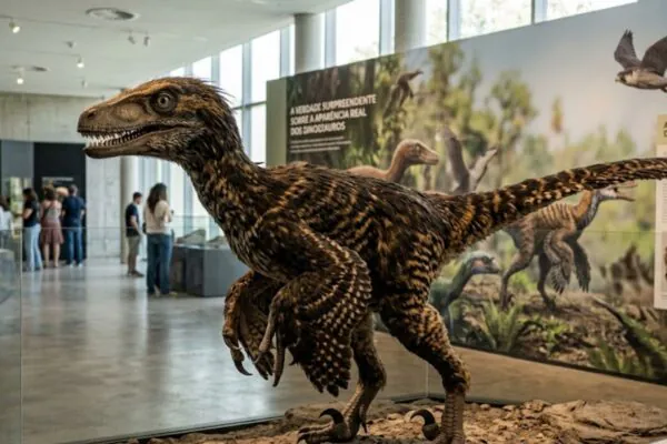 Os dinossauros talvez fossem muito mais parecidos com aves do que com lagartos. (Imagem: Fala Ciência via Gemini)