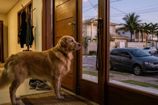 Seu cachorro sabe quando você está chegando ou apenas interpreta pistas invisíveis? (Imagem: Fala Ciência via Gemini)
