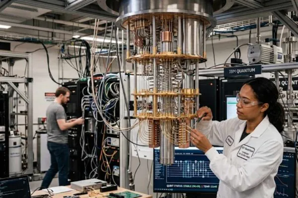 Computadores quânticos podem resolver problemas impossíveis para máquinas comuns. (Imagem: Fala Ciência via Gemini)
