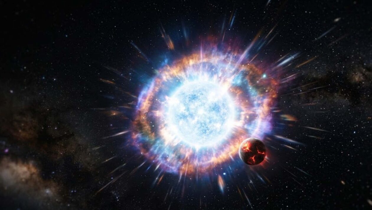A maior explosão do universo acontece em um silêncio absoluto e assustador. (Imagem: Fala Ciência via Gemini)