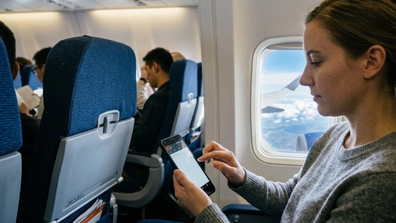 O modo avião não “desliga tudo” como muita gente imagina — ele apenas corta conexões essenciais do celular. (Imagem: Fala Ciência via Gemini)