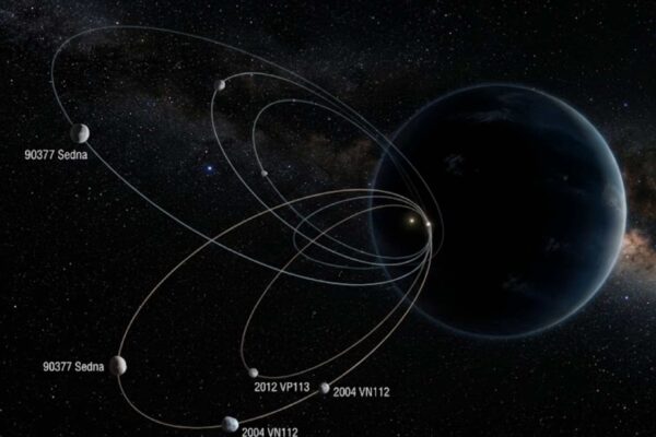 Existe um planeta gigante escondido além de Netuno? A busca continua. (Imagem: Fala Ciência via Gemini)