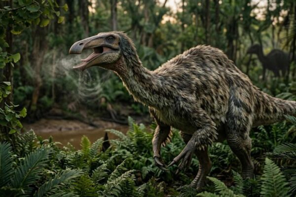 Os dinossauros talvez não rugissem como nos filmes, mas tinham sons muito mais surpreendentes. (Imagem: Fala Ciência via Gemini)