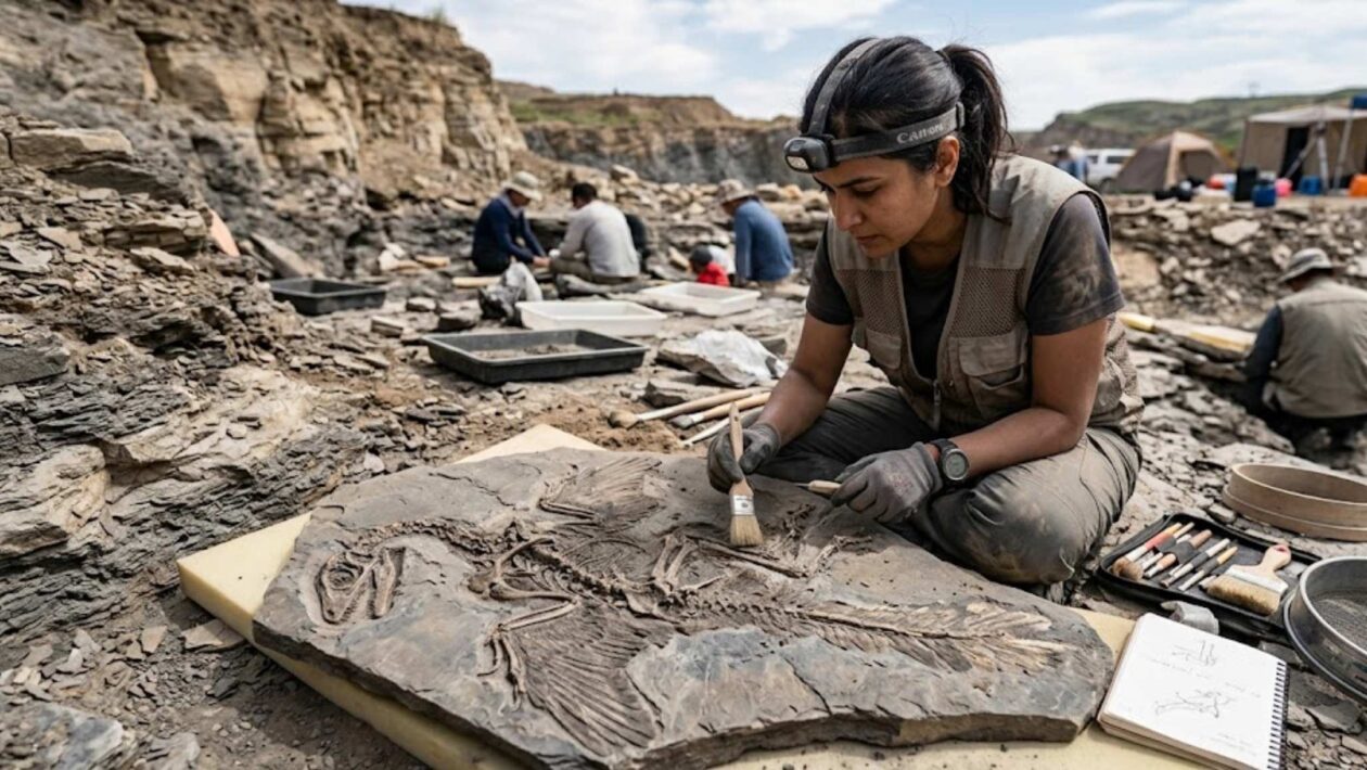 Os dinossauros com penas eram reais e mudaram tudo na paleontologia. (Imagem: Fala Ciência via Gemini)