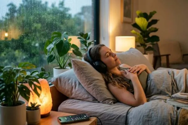 Seu cérebro reconhece sons da natureza como segurança. O relaxamento começa em minutos. (Imagem: Fala Ciência via Gemini)