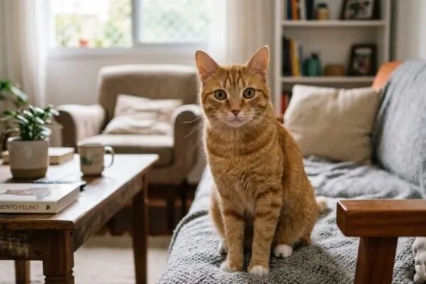 O olhar fixo dos gatos é comunicação, atenção e instinto em ação. (Imagem: Fala Ciência via Gemini)