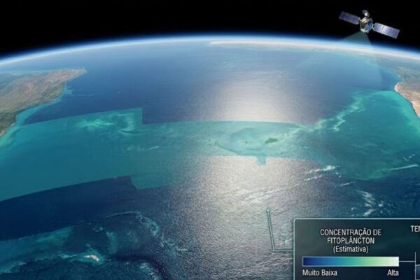 Os oceanos estão mudando de cor. E isso pode revelar mudanças profundas no planeta. (Imagem: Fala Ciência via Gemini)