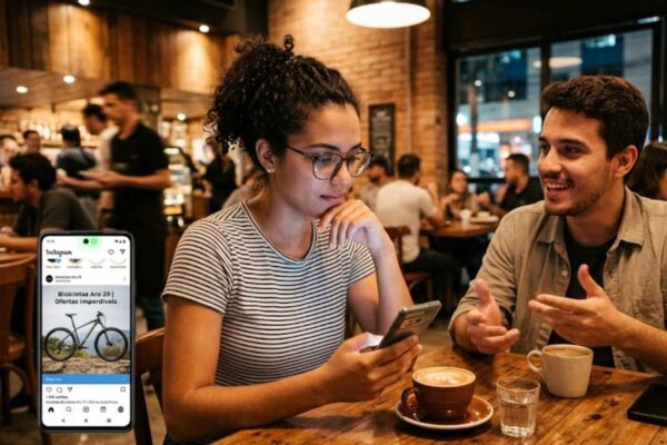 Seu celular talvez não escute suas conversas, mas observa seus hábitos. (Imagem: Fala Ciência via Gemini)