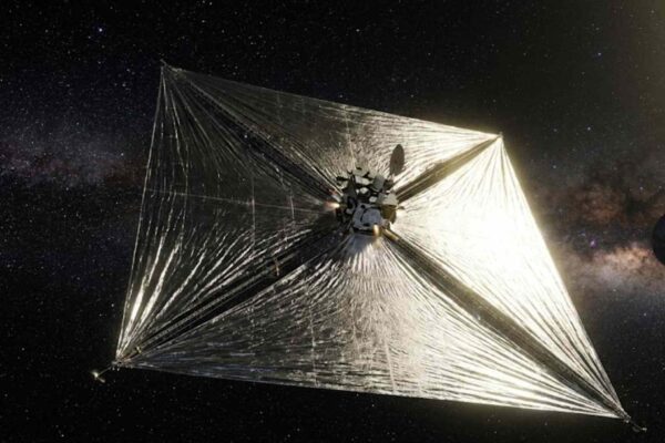 Velas solares avançam no espaço, mas as estrelas ainda estão longe (Imagem: Fala Ciência via Gemini)