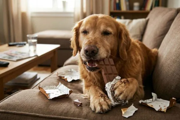 Chocolate contém teobromina, tóxica para cães. (Foto: Fala Ciência via Gemini)