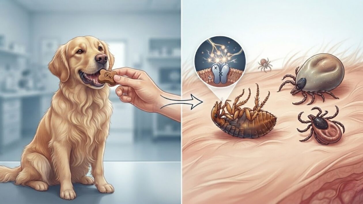 Pulgas morrem após ingerirem sangue do animal tratado. (Foto: Fala Ciência via Gemini)