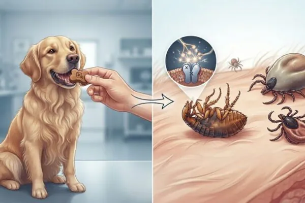 Pulgas morrem após ingerirem sangue do animal tratado. (Foto: Fala Ciência via Gemini)
