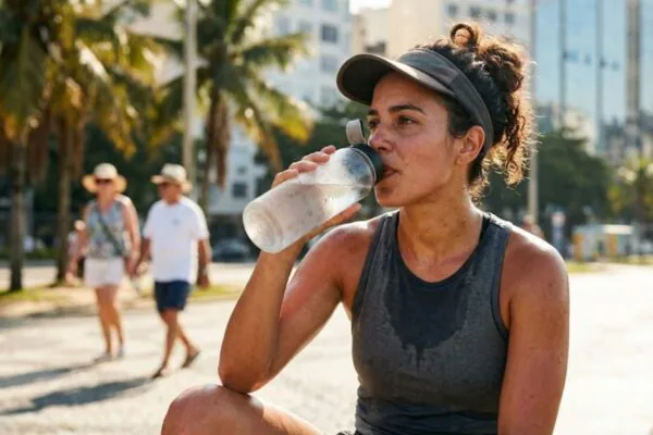 O calor extremo está testando a capacidade humana de adaptação diariamente. (Imagem: Fala Ciência via Gemini)