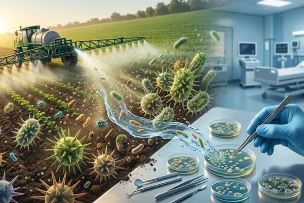 Glifosato pode influenciar resistência bacteriana. (Foto: Fala Ciência via Gemini)