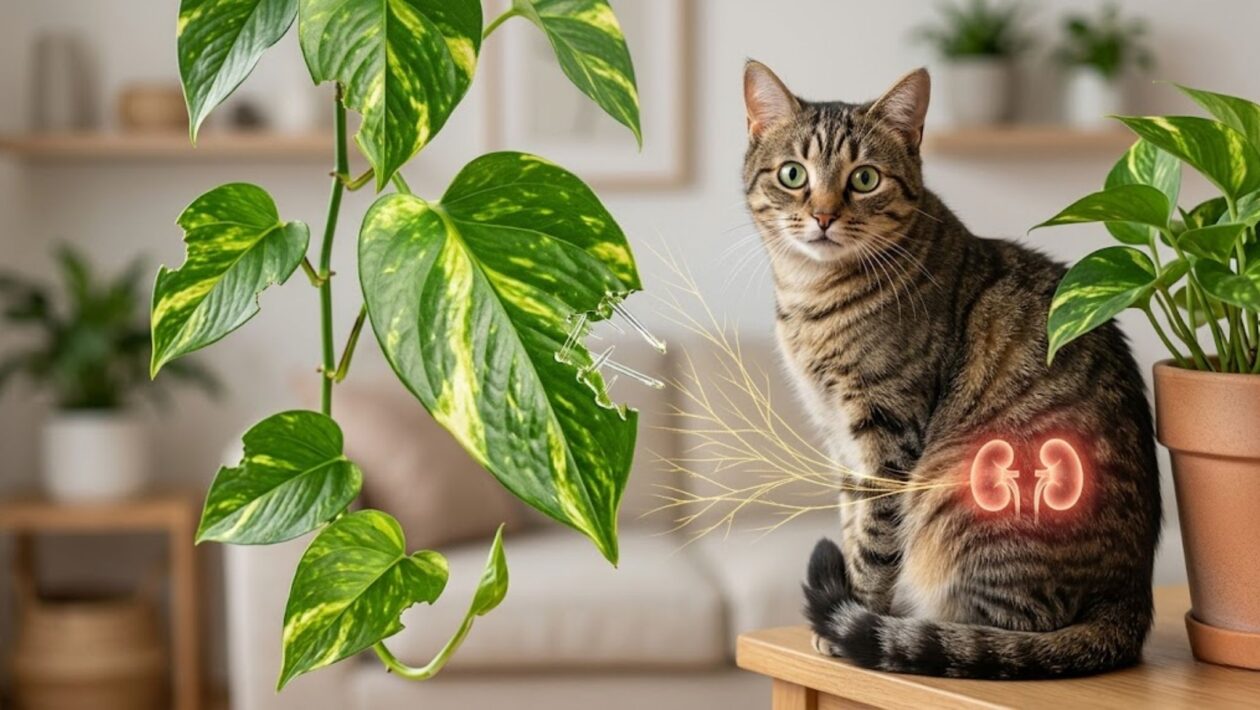 Jiboia contém cristais tóxicos para cães e gatos. (Foto: Fala Ciência via Gemini)