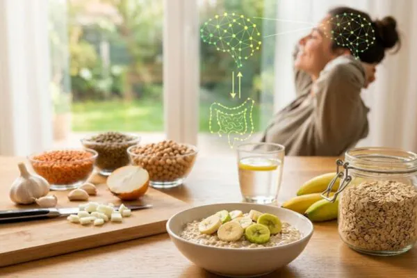 Fibras alimentam bactérias e melhoram o intestino. (Foto: Fala Ciência via Gemini)