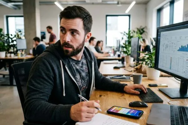 Seu cérebro reage às notificações como se algo importante exigisse atenção imediata. (Imagem: Fala Ciência via Gemini)