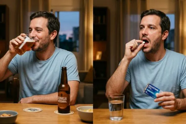 Álcool e paracetamol podem sobrecarregar o fígado. (Foto: Fala Ciência via Gemini)