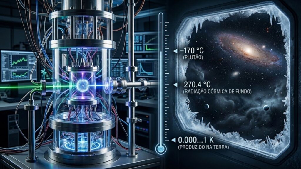 Cientistas criam na Terra o ponto mais frio de todo o universo. (Foto: Fala Ciência via Gemini)