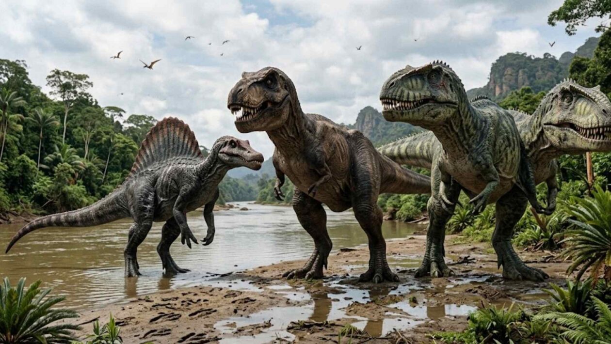 O maior predador da Terra talvez não fosse o T. rex. Surpreendente, não? (Imagem: Fala Ciência via Gemini)