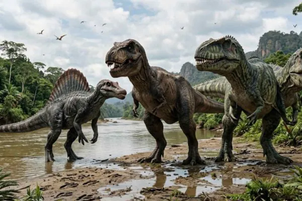 O maior predador da Terra talvez não fosse o T. rex. Surpreendente, não? (Imagem: Fala Ciência via Gemini)