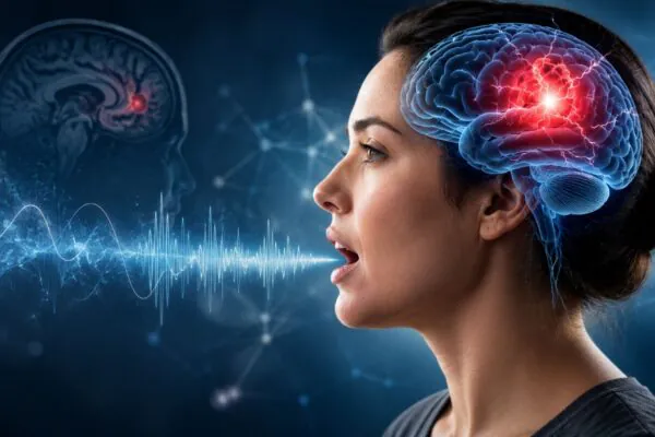 Lesão cerebral pode alterar o sotaque da fala. (Foto: Fala Ciência via ChatGPT)